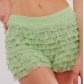 European and American sexy beach hot pants ruffled wave solid color Lolita low waist shorts skirt pants women