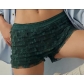 European and American sexy beach hot pants ruffled wave solid color Lolita low waist shorts skirt pants women