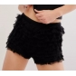 European and American sexy beach hot pants ruffled wave solid color Lolita low waist shorts skirt pants women