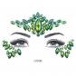 European and American fashion facejewels face stickers diamond rhinestone face stickers chest stickers set cyan series green face stickers diamond