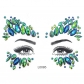 European and American fashion facejewels face stickers diamond rhinestone face stickers chest stickers set cyan series green face stickers diamond