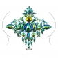 European and American fashion facejewels face stickers diamond rhinestone face stickers chest stickers set cyan series green face stickers diamond