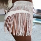 Fishnet Skirt European and American Sexy Diamond Strap Splicing Tassel Mesh Women's Skirt