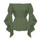 New Spring/Summer Women's Renaissance Shirts Ruffle Sleeve Off-The-Shoulder Ruffle Shirt Country Tops