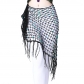 Hollow mesh sequin hip scarf Fishnet large triangle scarf waist chain belly dance hip scarf Beaded decorative waist scarf shawl