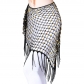 Hollow mesh sequin hip scarf Fishnet large triangle scarf waist chain belly dance hip scarf Beaded decorative waist scarf shawl