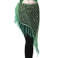 Hollow mesh sequin hip scarf Fishnet large triangle scarf waist chain belly dance hip scarf Beaded decorative waist scarf shawl