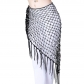 Hollow mesh sequin hip scarf Fishnet large triangle scarf waist chain belly dance hip scarf Beaded decorative waist scarf shawl