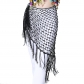 Hollow mesh sequin hip scarf Fishnet large triangle scarf waist chain belly dance hip scarf Beaded decorative waist scarf shawl