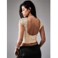 Sexy backless sequined T-shirt 2025 European and American new women's clothing hot girl casual short top