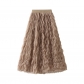 High-grade pleated skirt for women, new spring style, high waist, slim, medium and long A-line, large swing gauze skirt