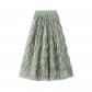 High-grade pleated skirt for women, new spring style, high waist, slim, medium and long A-line, large swing gauze skirt