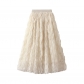 High-grade pleated skirt for women, new spring style, high waist, slim, medium and long A-line, large swing gauze skirt