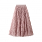 High-grade pleated skirt for women, new spring style, high waist, slim, medium and long A-line, large swing gauze skirt