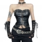 Gothic dark style punk tube top rivet top 2025 new sexy slim tube top vest for women