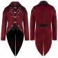 2025 European and American new Halloween tuxedo medieval retro clothing mid-length punk men's coat