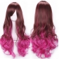 New European and American gradient color cosplay anime wig COS Harajuku style colorful female long curly hair headpiece lolita