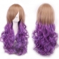 New European and American gradient color cosplay anime wig COS Harajuku style colorful female long curly hair headpiece lolita