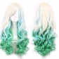 New European and American gradient color cosplay anime wig COS Harajuku style colorful female long curly hair headpiece lolita