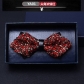 Sharp angle flat angle bow tie men's wedding groom shirt brother group British 3D crystal fashion wine red