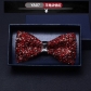 Sharp angle flat angle bow tie men's wedding groom shirt brother group British 3D crystal fashion wine red