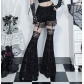 Dark Gothic style flocking two-wear sexy flared pants 2025 new personality street versatile trousers