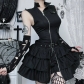 Dark Gothic Retro Zipper Vest Dress 2025 New Individual Street Punk Dress Women