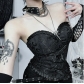 Dark Gothic Jacquard Tube Top 2025 New Sexy Slim Strap Camisole Vest for Women