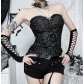 Dark Gothic Jacquard Tube Top 2025 New Sexy Slim Strap Camisole Vest for Women