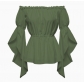 New Spring/Summer Women's Renaissance Shirts Ruffle Sleeve Off-The-Shoulder Ruffle Shirt Country Tops