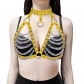 European and American trendy sexy fashion leather body chain set leather tassel belt belt integrated strap