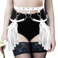 European and American trendy sexy fashion leather body chain set leather tassel belt belt integrated strap