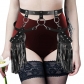 European and American trendy sexy fashion leather body chain set leather tassel belt belt integrated strap