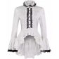 Medieval stand collar trumpet sleeve shirt cosplay costume Victorian costume court gothic lace top