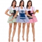 Germany 2025 Oktoberfest Costume Scottish COS Beer Costume Girl Plaid Dress Maid Costume