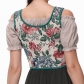 New French retro printed tops suspenders with flowers, adjustable body shapers, suspenders, tight fishbone corsets