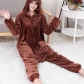 New arrival flannel cartoon animal Brown Bear one-piece pajamas