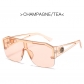 New lion head one-piece sunglasses European and American trendy large frame sunglasses for women personality hollow temple glasses